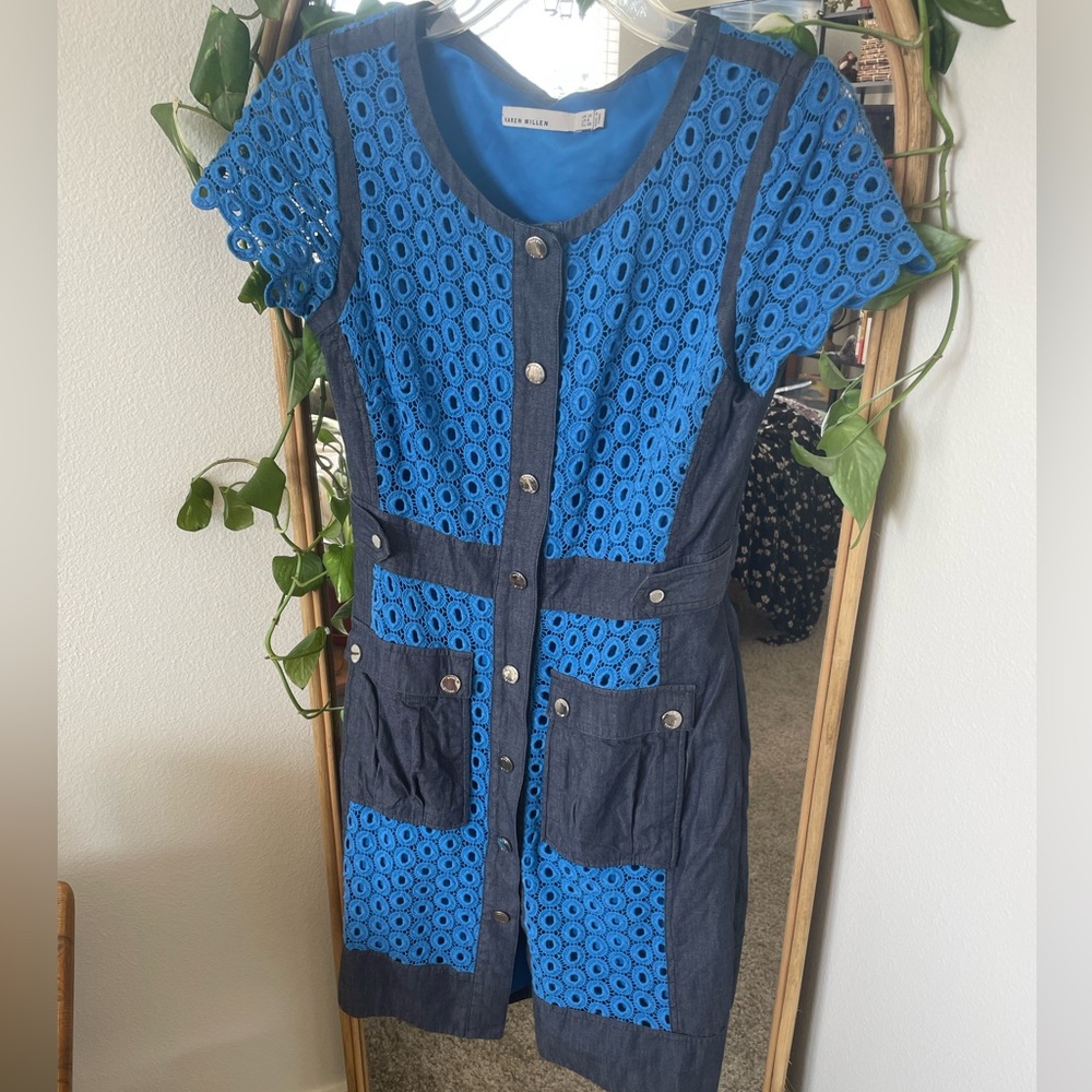 Blue business casual dress